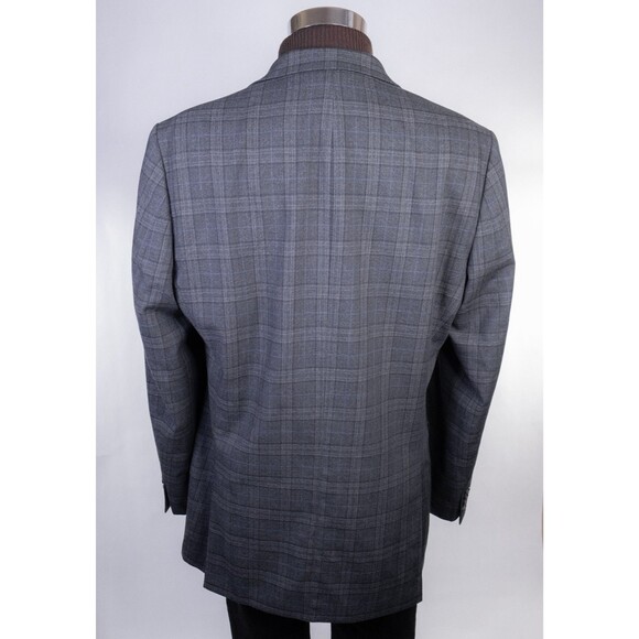 Calvin Klein Mens Two Button Plaid Blazer Wool Sport Coat Jacket Size 42XL - Picture 8 of 13